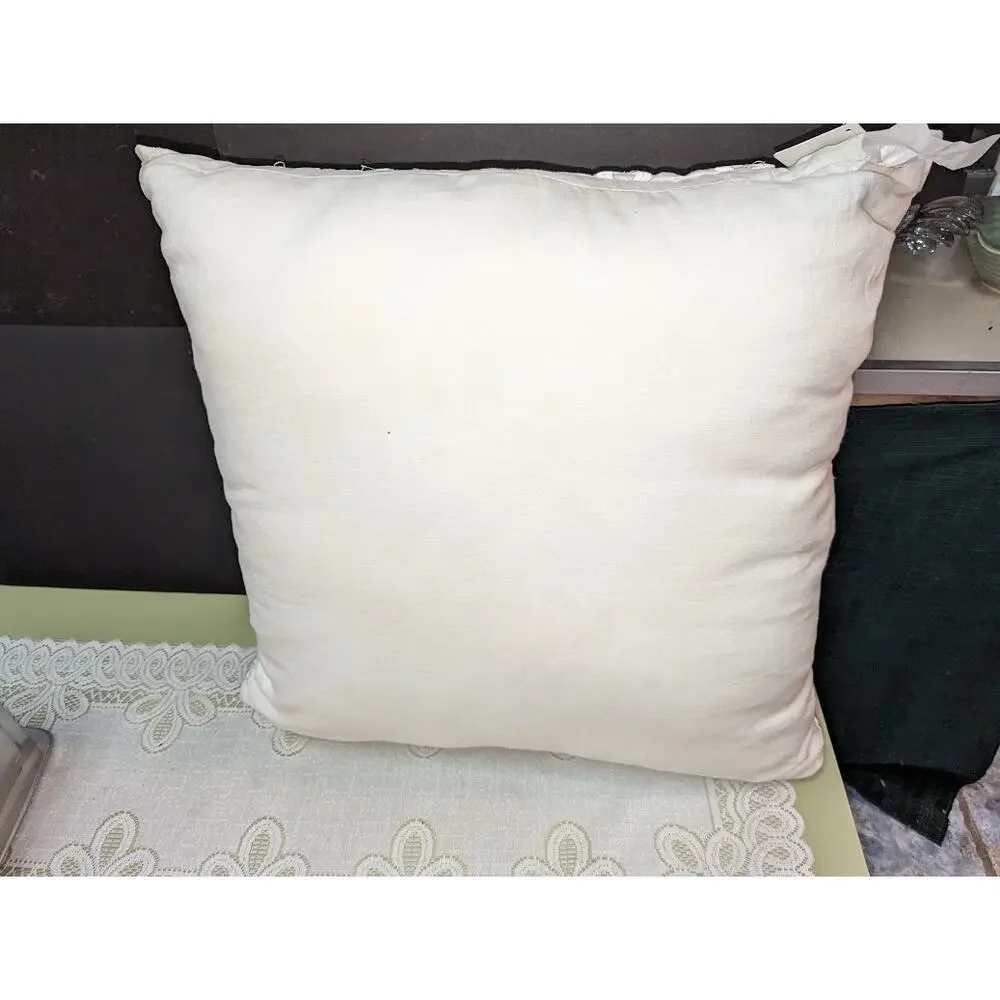 Hotel Embroidered Linen Square Decorative Pillow